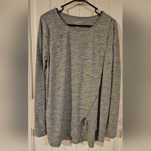 Isabel Maternity Long Sleeve Maternity + Nursing Shirt XL Heather Gray